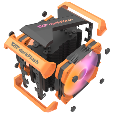 Вентилятор DarkFlash Ellsworth S2X <RGB,Intel 1200/115x/775, AMD AM4/AM3+/AM2/FM1/2, TDP200W>