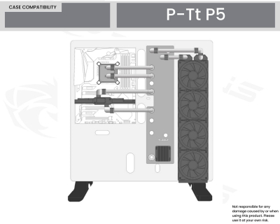 Плата для кейса Thermaltake P5 Bykski RGV-TT-P5-P + помпа CP-PMD3COV-X