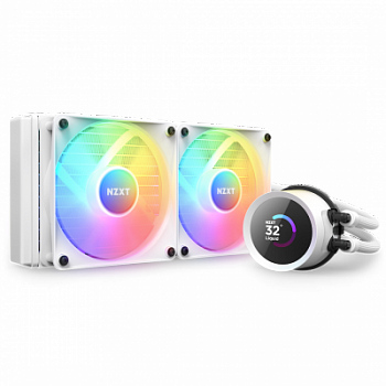 Жидкостная система охлаждения NZXT Kraken 240 RGB <2x120mm RGB, 1.54” LCD Display, white>