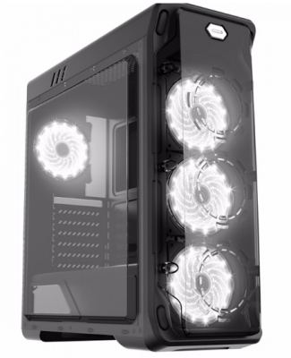 Корпус ПК без БП GameMax StarLight-B-white <ATX, 4x120, USB3.0x1, USB2.0x2, HD Audio 205x470x440mm>