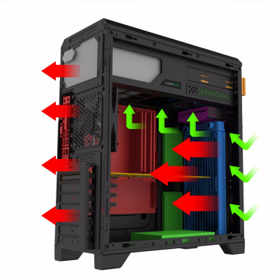 Корпус ПК без БП GameMax G561-White <ATX, 3x120, USB2.0x2, USB3.0x1, HD Audio 452x200x424mm> v2