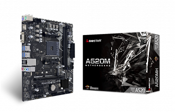 Материнская плата AM4 Biostar A520MH <mATX, 2xDDR4, VGA, HDMI, M2, USB2.0*6, USB3.2*6>
