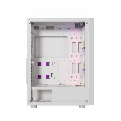 Корпус Wintek Andromeda PRO E306M-W TG, ATX/Micro ATX, USB 2*3.0/1*2.0, 0,5mm, 3*12cm RGB fan, White