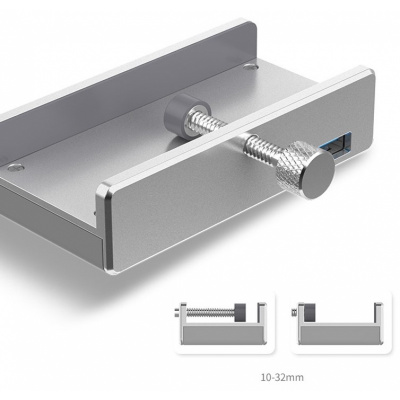 USB Хаб ORICO MH4PU-SV-BP <USB3.0 Type-A, 4xUSB, 100cm, 89*46*23mm>