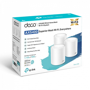Домашняя Mesh Wi-Fi система GbE AX5400 Tp-Link Deco X60 (3-pack) Wi-Fi 6
