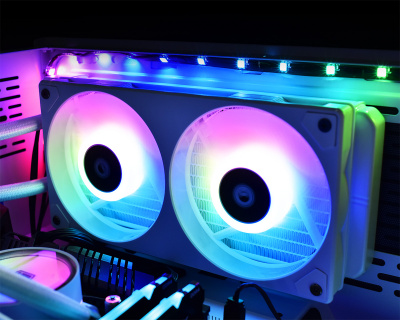 Вентилятор для корпуса ID-Cooling ICEFAN 240 ARGB SNOW <120mm, 900~2000±10%RPM, 4Pin PWM>