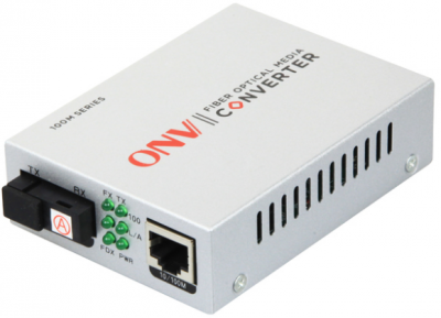 Оптический медиаконвертер WDM ONV0110S-SCX-O(A) <100M, Single Mode, Single Fiber, SC, up to 20Km>