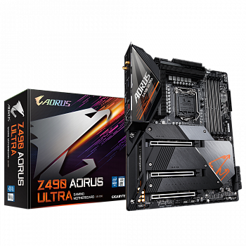Материнская плата GIGABYTE Z490 AORUS ULTRA LGA1200 <3xPCI-E HDMI GbLAN SATA RAID ATX 4DDR4>