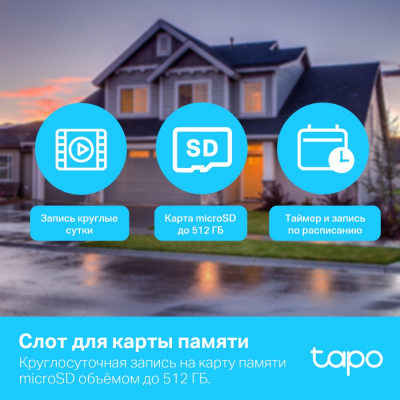 Умная уличная поворотная камера Tapo TC40 <1080p, PTZ, Ночное видение>