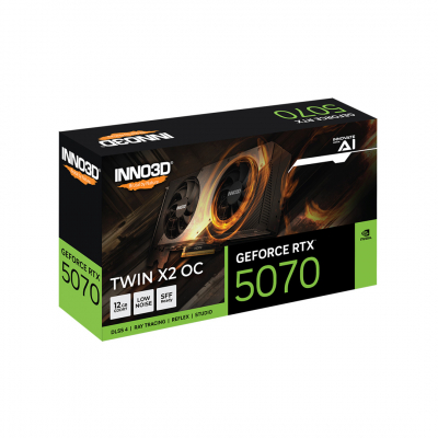 Видеокарта Inno3D GeForce RTX5070 TWIN X2 OC, 12G GDDR7 192-bit 1xHDMI 3xDP N50702-12D7X-195064N