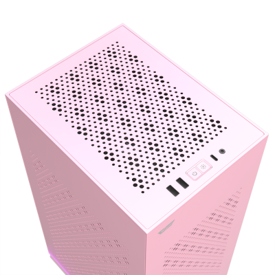 Корпус ПК без БП DarkFlash DLH21 PINK <ITX, 1x3.5, 2xUSB 3.0, 1xType C, 238.8*175*412mm >