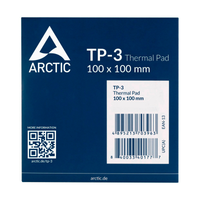 Термопрокладка, heatsink compound, Arctic Thermal pad TP-3, 100x100x0.5mm, 3.4g/cm3