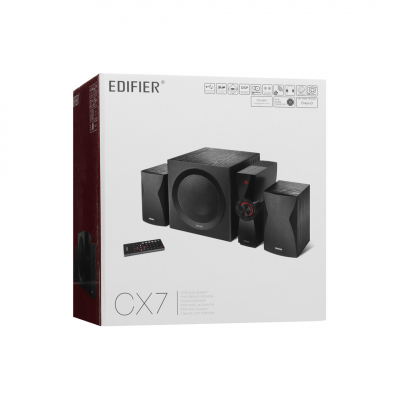 Акустическая система Bluetooth Edifier CX7 Black <2.1, RMS 69Вт, 140Гц-19кГц, BT, ПК, AUX, USB, SD>