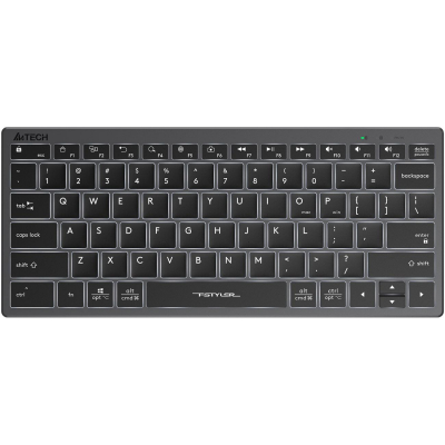 Клавиатура A4tech Fstyler FX61-White-LED <USB, SLIM, серый корпус, белая подсветка>