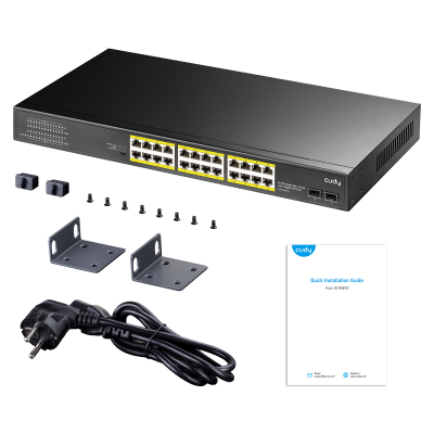 Коммутатор PoE+ GbE 24-портовый CUDY GS1028PS2 <24-Port Gigabit PoE+ Switch with 2 SFP ports 300W>