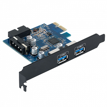 Карта расширения USB PCI-E ORICO PVU3-2O2I-V1 <USB3.0 Тип-A * 2, PCI-E, BLACK, 121*86* 21.6mm>