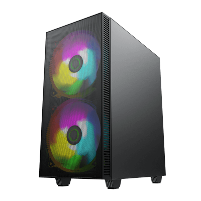 Корпус ПК без БП GameMax Aero <ATX, Tempered glass, 2x200mm, 1x120mm, ARGB, USB3.0x1, 360*210*440mm>