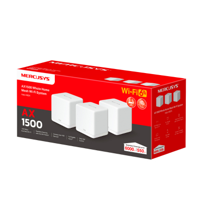 Домашняя Mesh Wi-Fi система GbE AX1500 Mercusys Halo H60X(3-pack) Wi-Fi 6