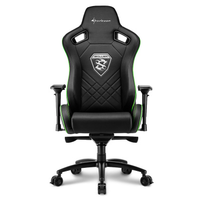 Игровое кресло Sharkoon Skiller SGS4 Black/Green <Cинтетическая кожа, Газлифт 4, подлокотник 4D> Игровое кресло Sharkoon Skiller SGS4 Black/Green <Cинтетическая кожа, Газлифт 4, подлокотник 4D>