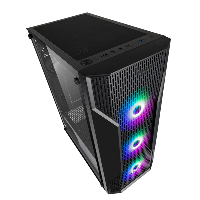 Корпус Wintek Rider F509 TG, ATX/Micro ATX, USB 1*3.0/2*2.0, HD-Audio+Mic, 0,55mm, 4*120mm ARGB Fans