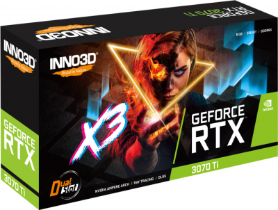 Видеокарта Inno3D GeForce RTX3070 Ti  X3 <8G GDDR6X 256-bit HDMI 3xDP N307T3-086X-1820VA45>