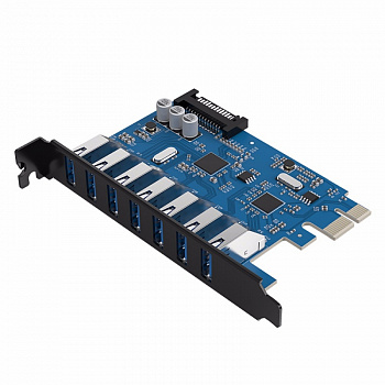 Карта расширения USB PCI-E ORICO PVU3-7U-V1 <USB3.0 Тип-A * 7, PCI-E, BLACK, 121*82.5*21.6mm>