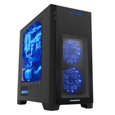 Корпус ПК без БП GameMax H603-2U3 <MATX, 1x120mm Blue, USB3.0x2, HD 188x440x407mm>