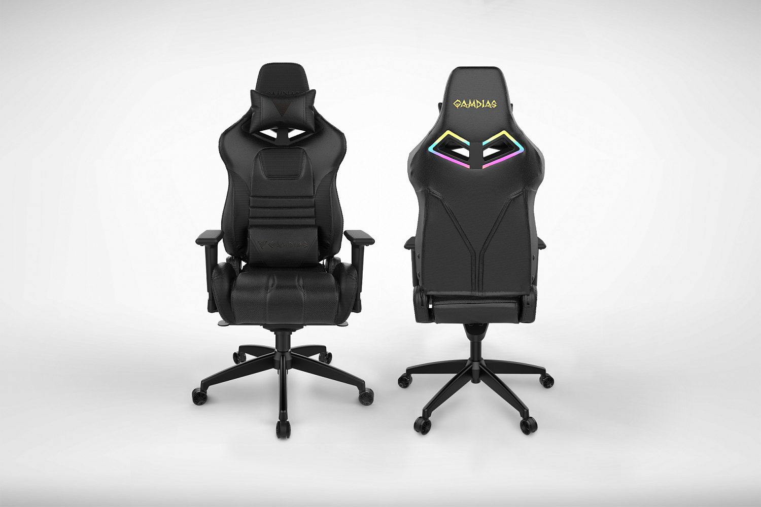Игровое кресло GAMDIAS ACHILLES M1A L B < Black, спинка:86см, наклон: 150, нагрузка: до 200кг>