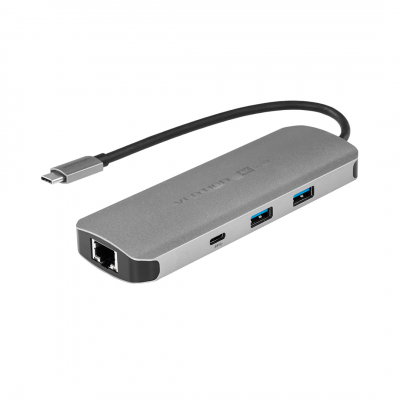Докстанция Vention TQMHB <USB-C to HDMI/USB-C Gen 1/USB 3.0 x 2/RJ45/SD/TF/TRRS 3.5mm/PD>