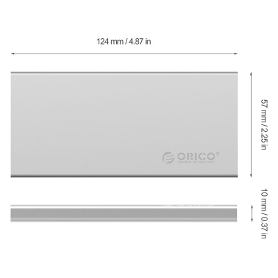 Внешний корпус SSD M.2 ORICO DM2-RC3-SV 2xSSD<USB3.1 Type-C, RAID, 10 Гбит/с, 124*57*10mm SILVER>