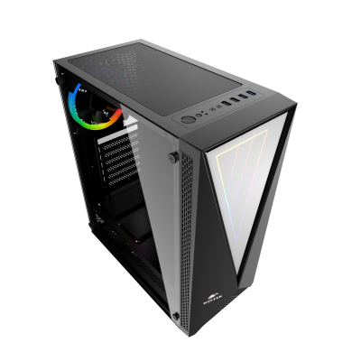 Корпус Wintek Space JX188-5 TG, ITX/ATX, USB2*3.0/2*2.0, HD-Audio+Mic, 0,5mm, 1*ARGB fan controller