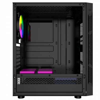 Корпус Wintek Light JX188-7-B TG, ATX/Micro ATX,USB 1*3.0/2*2.0, HD-Audio+Mic, 0,5 mm, 1*12cm fRGB 