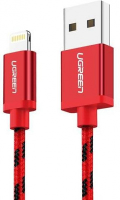 Кабель Lightning Ugreen US247 <USB3.0, RED, 2.4A, 1.5M, 40481>