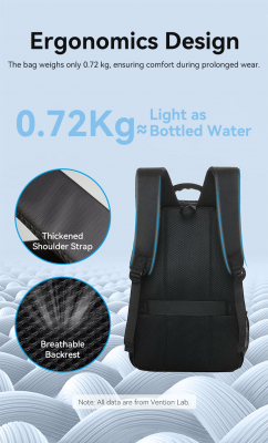 Рюкзак для ноутбука Vention KRNB0 <Laptop Backpack (46cm x 31cm x 16cm) Black>