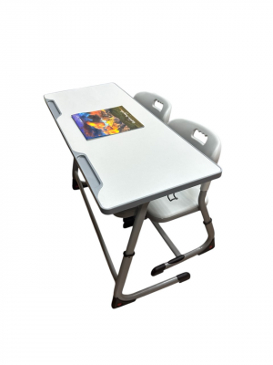 Комплект двухместный парта+стул <стол, два стула, регулировка высоты>