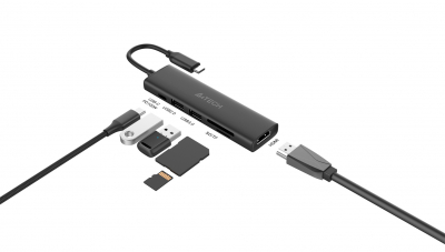 Адаптер A4tech DST-60C <100W, 1 x USB-C PD, 2 x USB 3.0, 4K HDMI@60Hz, 1 x TF, 1 x SD>