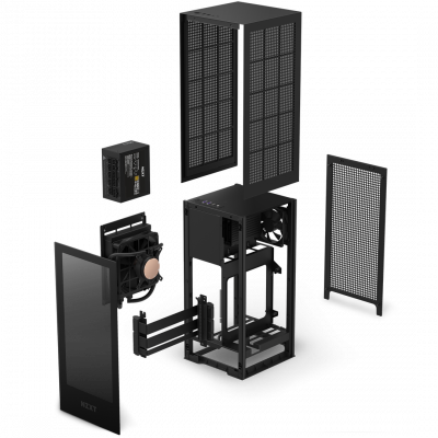 Корпус  NZXT H1 V2 ( СЖО, БП 750W GOLD, Gen4 riser, fan controller) Черный