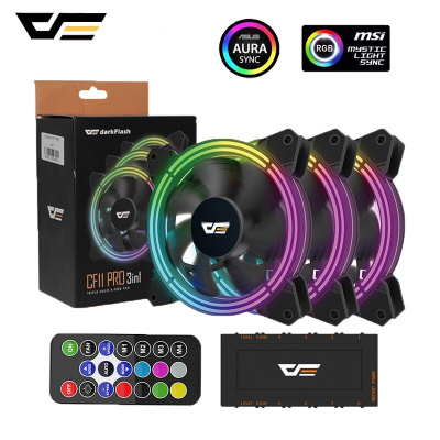 Вентилятор для корпуса DarkFlash CF11 PRO 3IN1 <6Pin, 120*120*25mm, 1200RPM, 22dBA, Гидроподшипник>