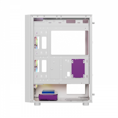 Корпус Wintek Andromeda PRO E306M-W TG, ATX/Micro ATX, USB 2*3.0/1*2.0, 0,5mm, 3*12cm RGB fan, White