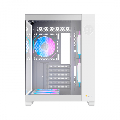 Корпус ПК без БП Ocypus Iota C70 WH ARGB ATX/mATX/mITX 2xUSB, Type-C, Белый, Iota-C70-WHD600XX-GL