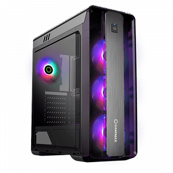 Корпус ПК без БП GameMax MoonLight FRGB BK <ATX, 4x120mm,VGA 360mm, CPU 160mm, 0.6mm, 440х470х205mm>