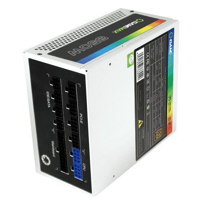 Блок питания ПК  850W GameMax RGB-850 <12cm fan, with APFC, 1x24PIN,1x12V8pin(4+4),8xSATA> Белый