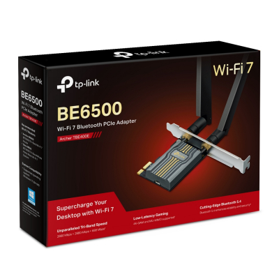 Сетевой адаптер беспроводной PCIe BE6500 Tp-Link Archer TBE400E Bluetooth 5.4 Wi-Fi 7