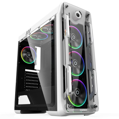 Корпус ПК без БП GameMax Optical G510  White <ATX, 4x120mm RGB, USB2.0x2, USB3.0x1, 440х205х470mm>