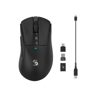 Мышь игровая беспроводная Bloody R73 Ultra Black <2.4GHz+USB, PAW3395, 26000CPI, 1000Hz, 75H>