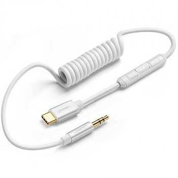 Кабель TypeC Ugreen AV143 на Audio 3.5mm <SILVER, 1M; 30633>