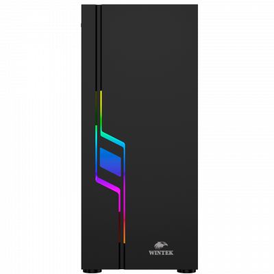 Корпус Wintek Light JX188-7-B TG, ATX/Micro ATX,USB 1*3.0/2*2.0, HD-Audio+Mic, 0,5 mm, 1*12cm fRGB 