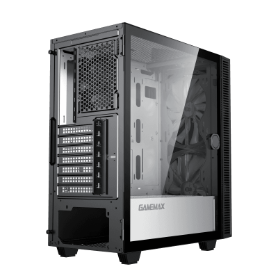 Корпус ПК без БП GameMax Aero <ATX, Tempered glass, 2x200mm, 1x120mm, ARGB, USB3.0x1, 360*210*440mm>