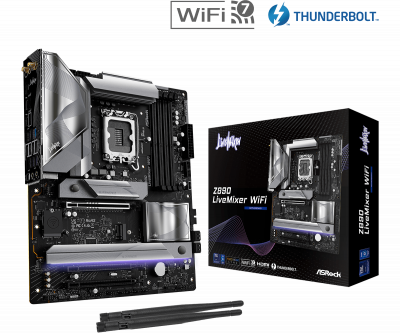 Материнская плата ASRock Z890 LIVEMIXER WIFI LGA1851 4xDDR5 4xSATA 4xM.2 HDMI Type-C ATX