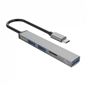 USB Хаб ORICO AH-12F-GY-BP <Type C to USB3.0*1，USB2.0*2，TF, 88*15*7.5mm>